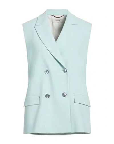 Agnona Woman Blazer Sky Blue Size 0 Cotton, Viscose, Elastane In Red