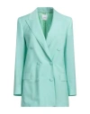 Agnona Woman Blazer Turquoise Size 8 Wool, Mohair Wool In Blue