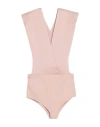 Agnona Woman Bodysuit Light Pink Size S Cotton, Polyamide, Elastane