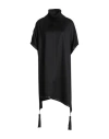 Agnona Woman Cape Black Size Onesize Cashmere, Lambskin In Black