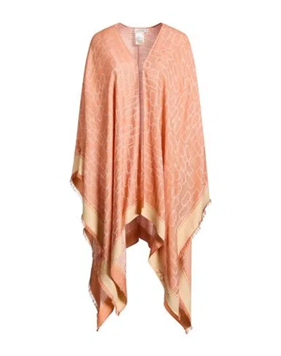 Agnona Woman Cape Salmon Pink Size Onesize Cashmere, Cotton, Silk