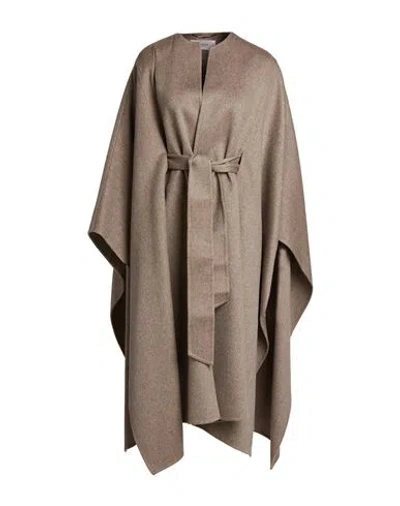 Agnona Woman Cape Taupe Size M Cashmere In Grey