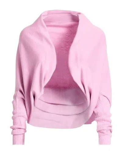 Agnona Woman Cardigan Antique Rose Size Onesize Cotton, Cashmere In Pink