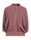 Agnona Woman Cardigan Antique Rose Size S Silk, Cotton, Polyamide In Pink