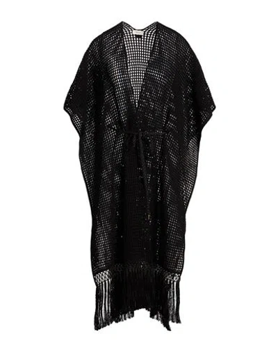 Agnona Woman Cardigan Black Size Onesize Viscose, Polyester, Metal