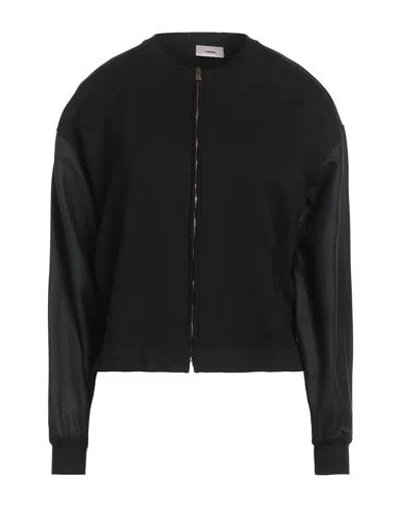 Agnona Woman Cardigan Black Size S Silk, Cotton, Metal