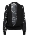 Agnona Woman Cardigan Black Size Xl Silk, Cotton, Viscose, Metal In Black