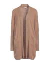 Agnona Woman Cardigan Camel Size Xl Wool, Cashmere, Silk In Beige