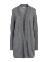 Agnona Woman Cardigan Grey Size Xl Wool, Cashmere, Silk