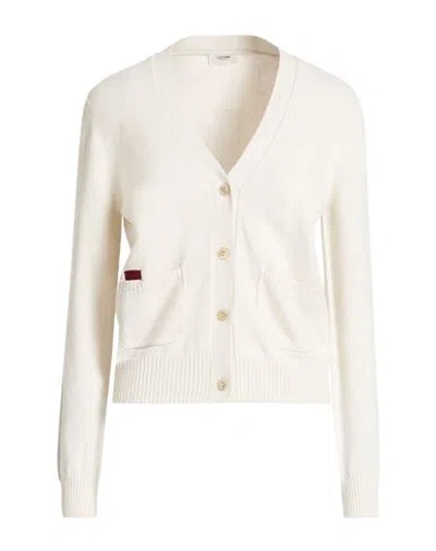 Agnona Woman Cardigan Ivory Size M Cotton, Cashmere, Metal In Multi