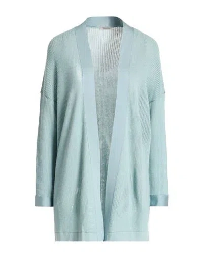 Agnona Woman Cardigan Light Blue Size L Cashmere, Silk