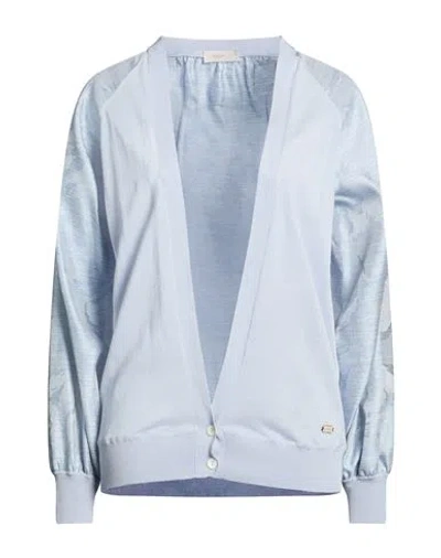 Agnona Woman Cardigan Light Blue Size S Silk, Cotton