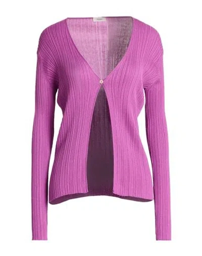 Agnona Woman Cardigan Mauve Size M Silk, Cotton In Pink