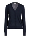 Agnona Woman Cardigan Midnight Blue Size Xl Cashmere, Wool, Silk In Blue