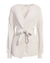 Agnona Woman Cardigan Off White Size M Cotton, Cashmere