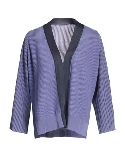 Agnona Woman Cardigan Purple Size S Silk, Cotton In Multi