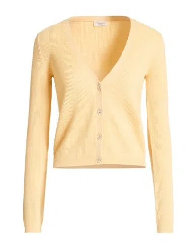 Agnona Woman Cardigan Sand Size Xs Cotton, Cashmere, Metal In Neutral