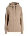 Agnona Woman Cardigan Taupe Size S Cashmere, Metal In Brown