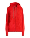 Agnona Woman Cardigan Tomato Red Size L Cashmere, Metal