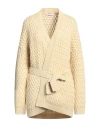 Agnona Woman Cardigan Yellow Size Xs Cashmere, Metal