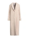 Agnona Woman Coat Beige Size 6 Alpaca Wool, Wool, Polyamide, Metal In Neutral