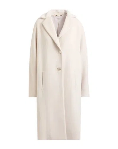 Agnona Woman Coat Cream Size 4 Alpaca Wool, Wool In White