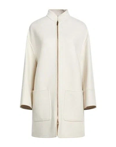 Agnona Woman Coat Cream Size S Cashmere In White