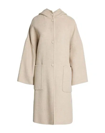 Agnona Woman Coat Ivory Size 4 Cashmere In White