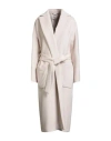 Agnona Woman Coat Light Pink Size 8 Alpaca Wool, Wool, Metal In Multi