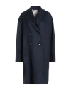 Agnona Woman Coat Midnight Blue Size 10 Cashmere In Burgundy