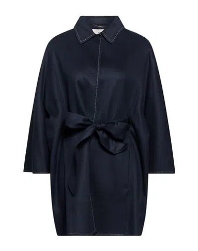 Agnona Woman Coat Midnight Blue Size S Cashmere
