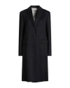 Agnona Woman Coat Navy Size 6 Cashmere In Blue