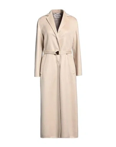 Agnona Woman Coat Sand Size 14 Cashmere In Beige