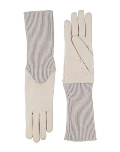 Agnona Woman Gloves Beige Size M Cashmere, Lambskin