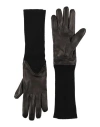 Agnona Woman Gloves Black Size L Cashmere, Lambskin In Black
