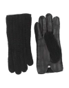 Agnona Woman Gloves Black Size L Cashmere, Lambskin, Metal