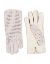 Agnona Woman Gloves Light Grey Size L Cashmere, Lambskin, Metal In Gray