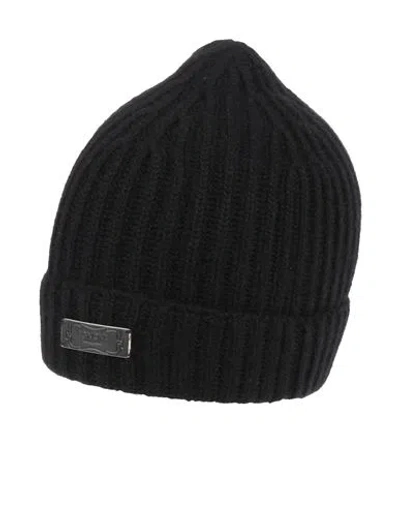 Agnona Woman Hat Black Size Onesize Cashmere, Calfskin