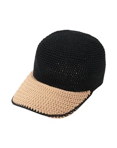 Agnona Woman Hat Black Size S Cotton