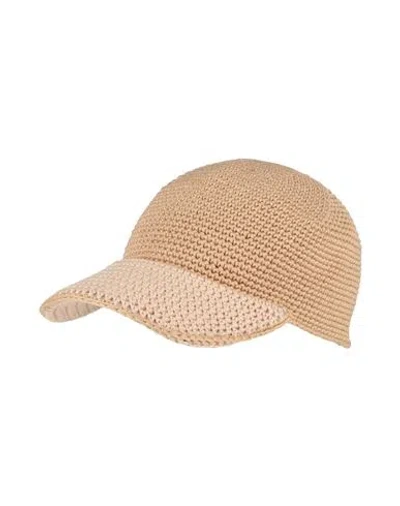 Agnona Woman Hat Camel Size S Cotton In Brown