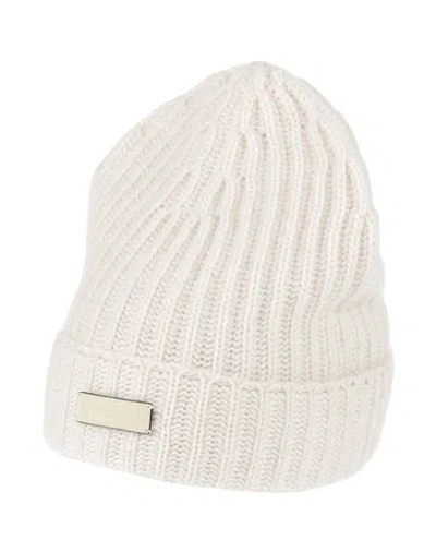 Agnona Woman Hat Cream Size Onesize Cashmere, Calfskin In White
