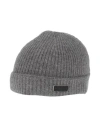 Agnona Woman Hat Grey Size Onesize Cashmere, Calfskin In Gray