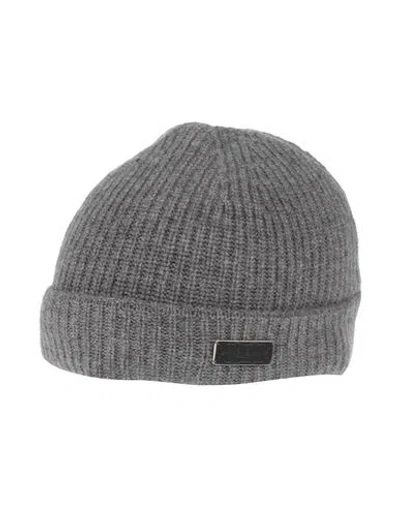 Agnona Woman Hat Grey Size Onesize Cashmere, Calfskin In Gray