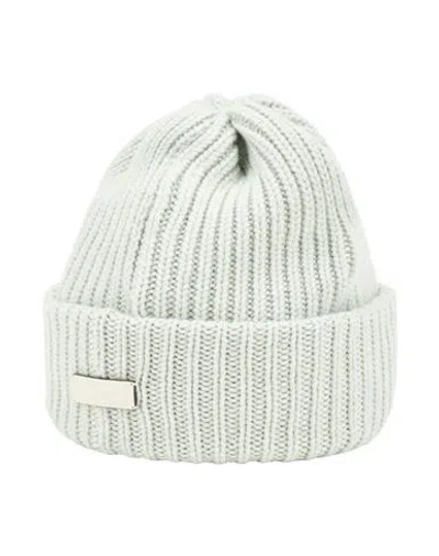 Agnona Woman Hat Light Green Size Onesize Cashmere, Cow Leather