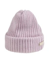 Agnona Woman Hat Lilac Size Onesize Cashmere, Calfskin In Purple