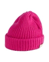 Agnona Woman Hat Magenta Size Onesize Cashmere, Calfskin