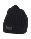 Agnona Woman Hat Midnight Blue Size Onesize Cashmere, Calfskin
