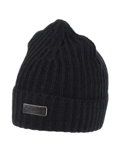 Agnona Woman Hat Midnight Blue Size Onesize Cashmere, Calfskin