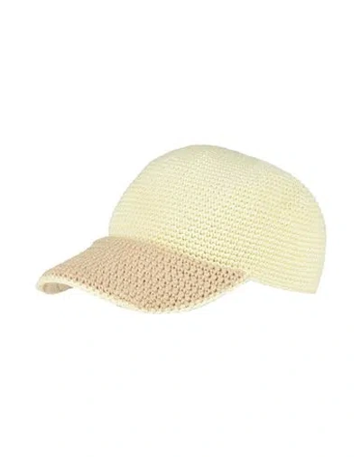 Agnona Woman Hat Pastel Yellow Size M Cotton