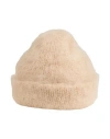 Agnona Woman Hat Sand Size Onesize Mohair Wool, Polyamide In Beige